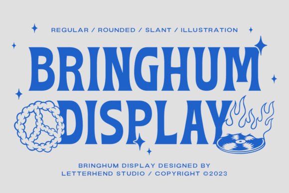 Bringhum Display Font for Retro Crafts and Products