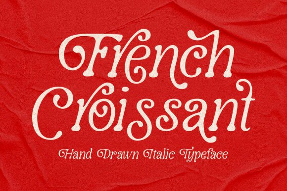 French Croissant Font: A Hand-Drawn Display Typeface for Branding