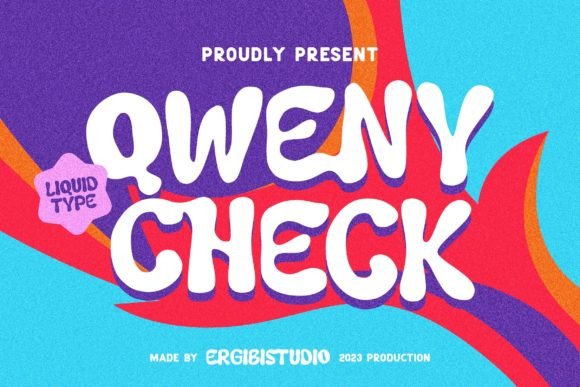 Qweny Check Font: Liquid Style for Handmade Labels